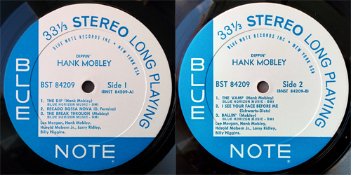 hank mobley - dippin - labels