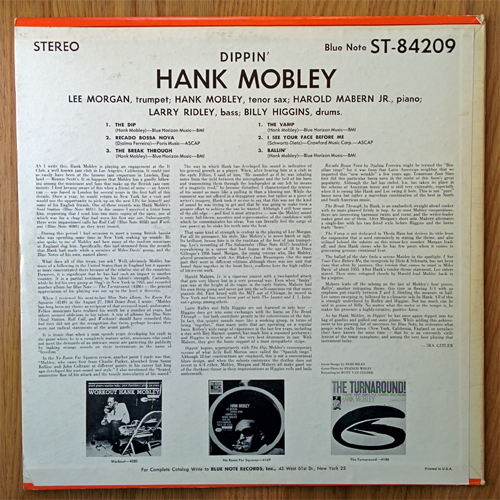 hank mobley - dippin - rear